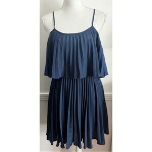 Charming Charlie • Navy Accordion Pleated Dress